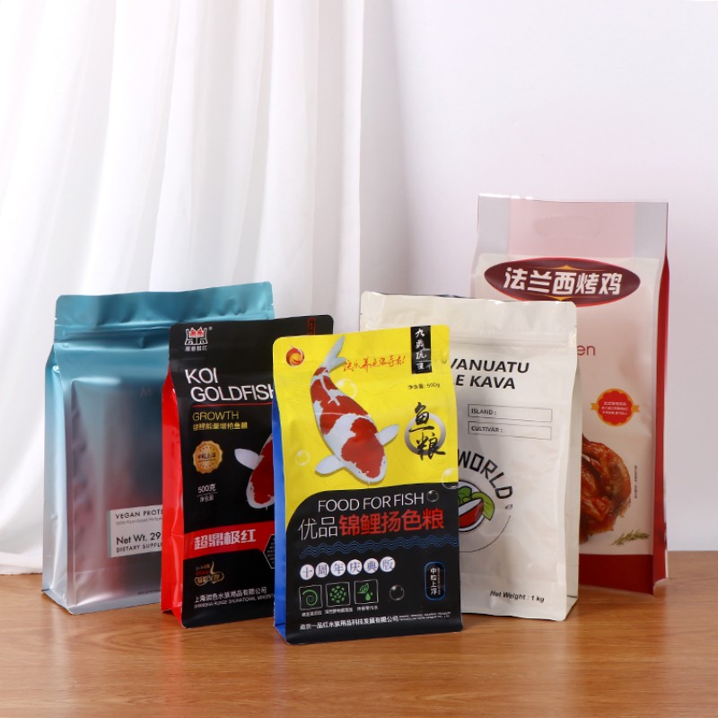 Sac à fond plat pour aliments pour poissons